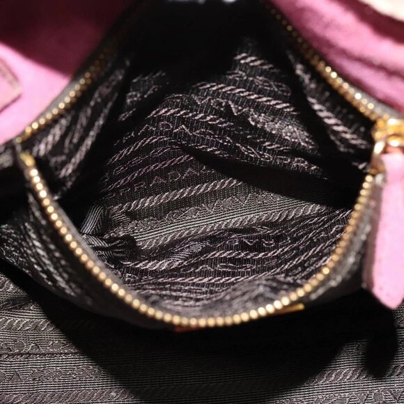 PRADA Hand Bag Suede Pink Auth BD1884 - Picture 13 of 16